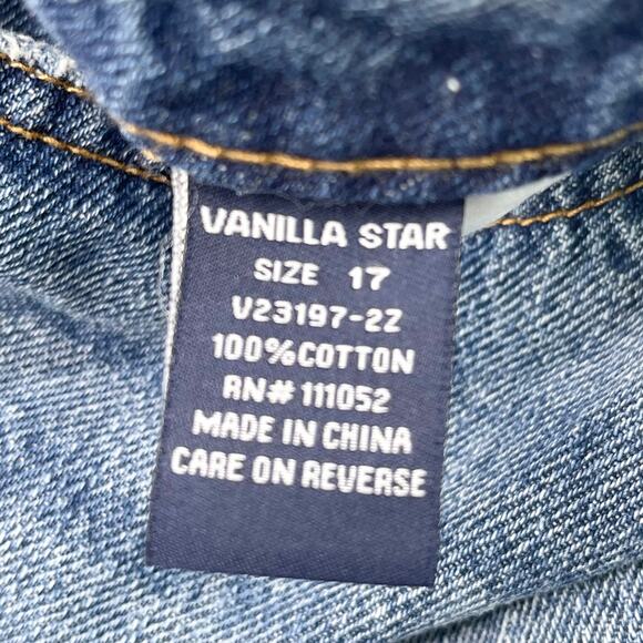 Vanilla Star Size 17 34 Waist 90s Jeans Boyfriend Button Fly Straight Distressed - Picture 7 of 14